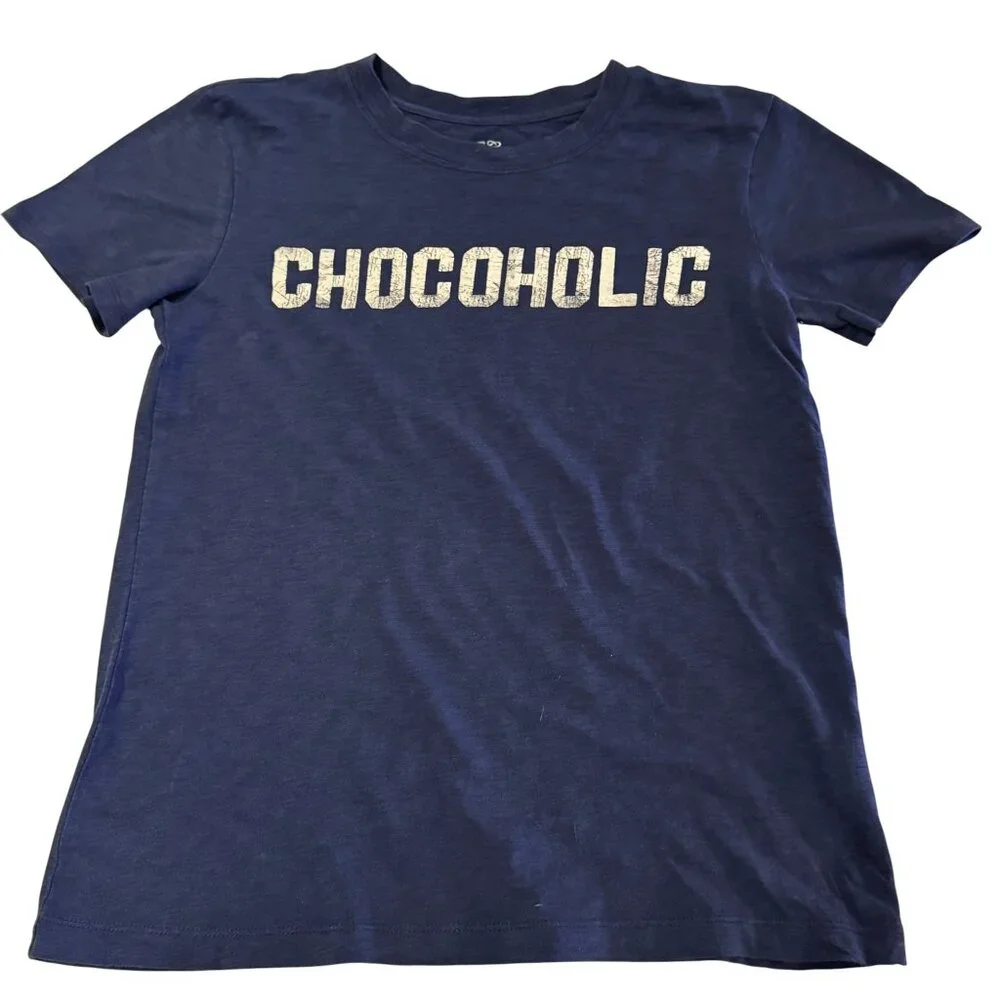 J.Crew Chocoholic Graphic Tee Navy Cotton Short Sleeve Size S - Picture 2 of 6